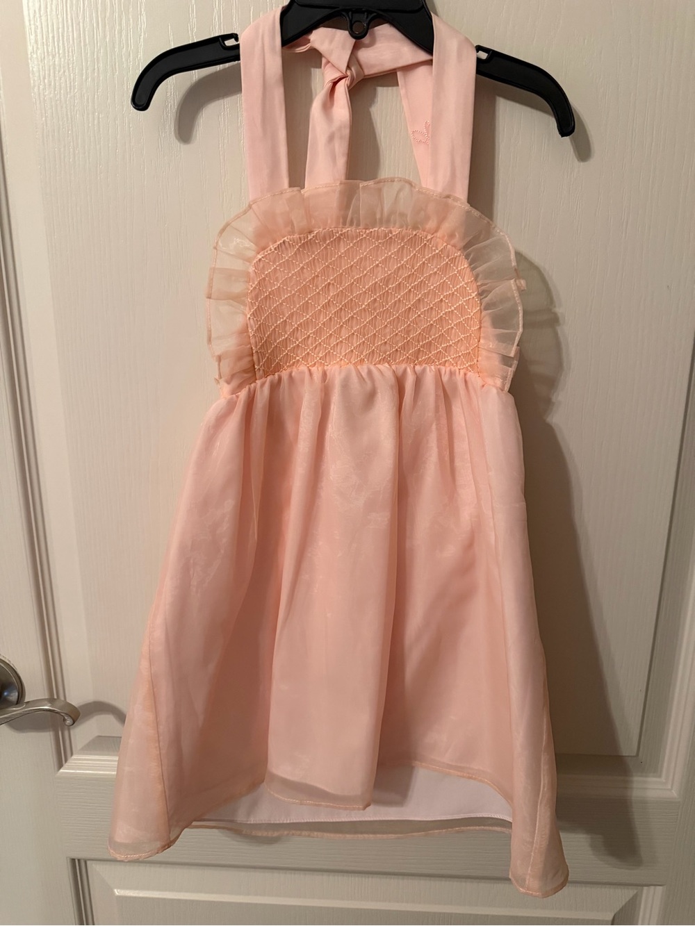 Girls' Peach Halter Party Dress